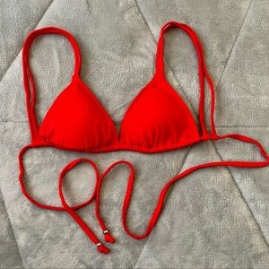 White Fox Red Bikini Top